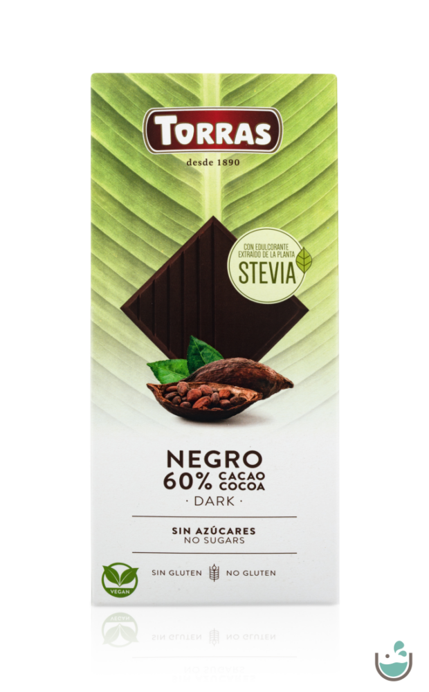 Torras Stevia Vegán étcsokoládé 60%-os kakaótartalommal (gluténmentes) 100 g