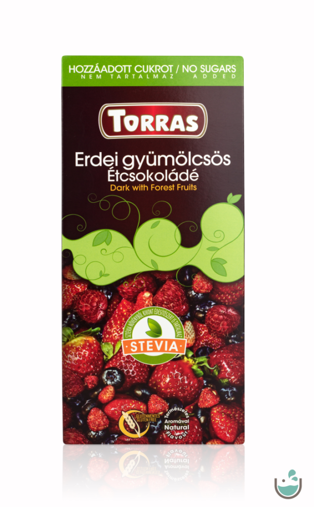 Torras Stevia Vegán erdei gyümölcsös étcsokoládé (gluténmentes) 125 g