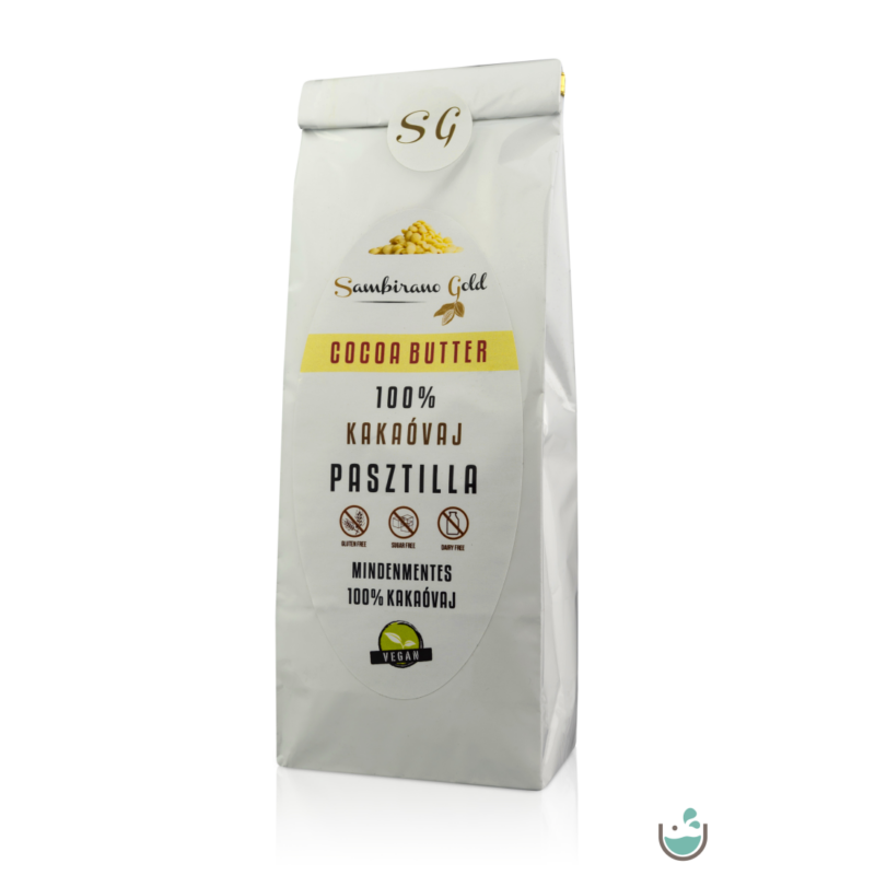 Sambirano Gold – 100% tisztaságú prémium belga kakaóvaj pasztilla 100 g