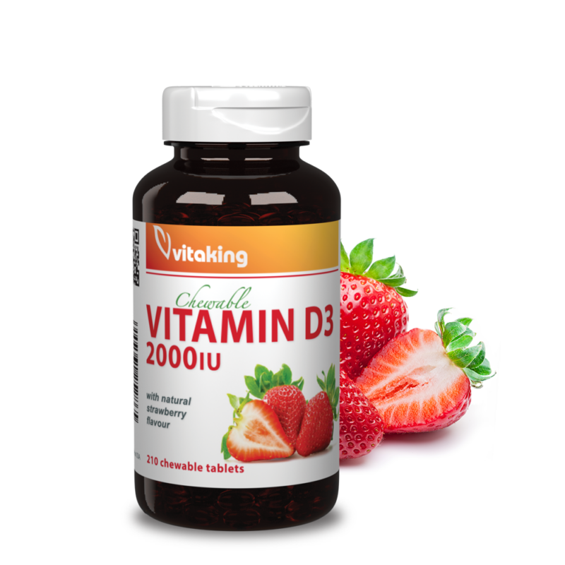 Vitaking Epres D3-Vitamin rágótabletta 2000NE – 210 db 