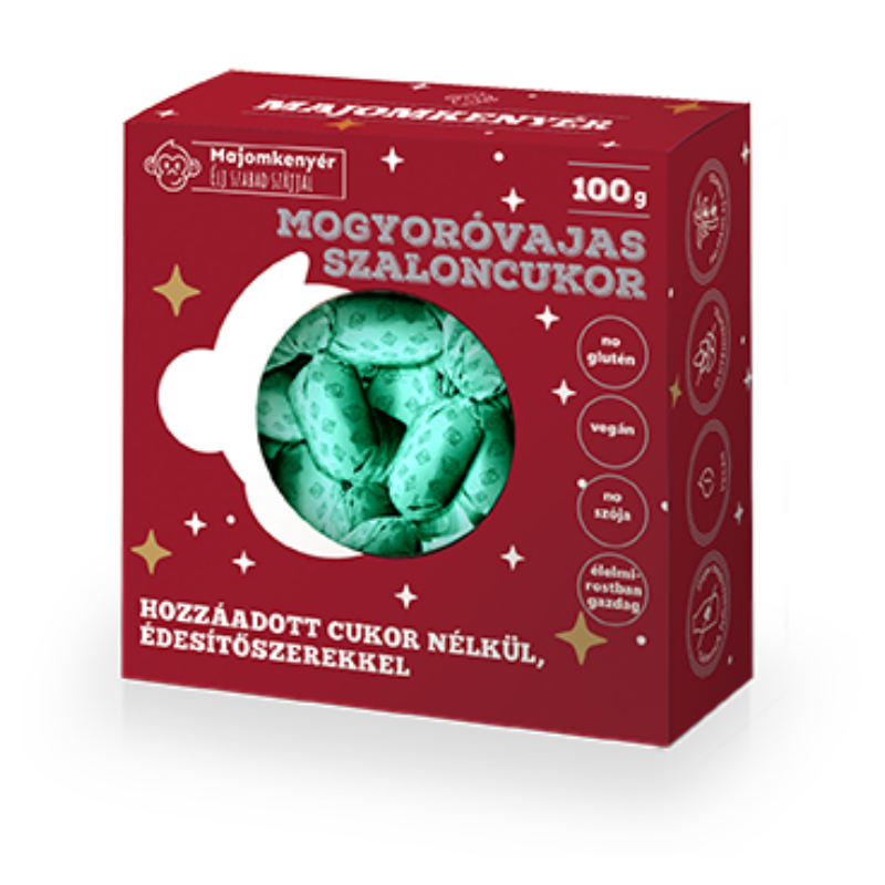 Majomkenyér Mogyoróvajas vegán szaloncukor 100 g – ReformPont